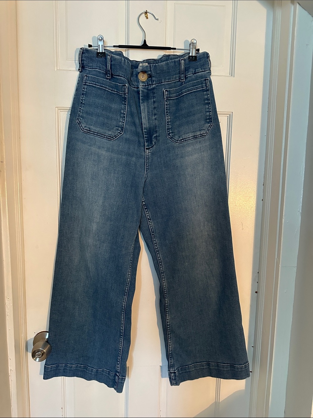 Maeve “The Colette” High-Rise Cropped Jeans in Medium Blue Wash